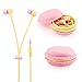 GEARONIC TM Cute 3.5mm in Ear Earphones Earbuds Headset with Macaroon Ear Buds Organizer Box Case Compatible with Smart Phones PC MP3 (Pink)