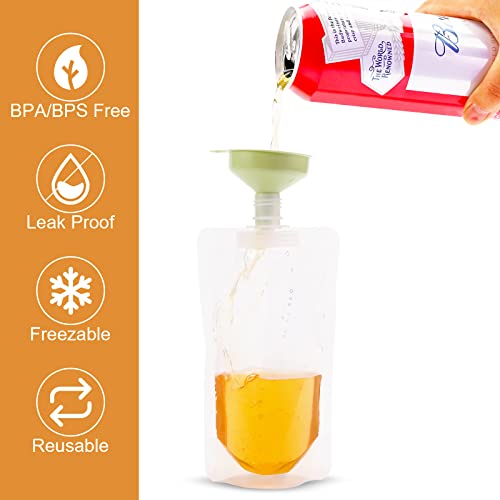 Plastic Flasks，20PACK，Concealable and Reusable Drink Bags，LeakProof