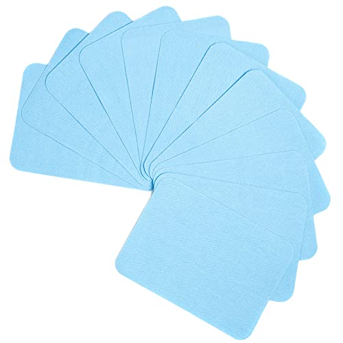 GYGYL 12Pcs 100% Cotton Iron-on Patches, Repair Patches for Clothing, Iron on for Inside Jeans and Clothing Repair (Sky Blue )