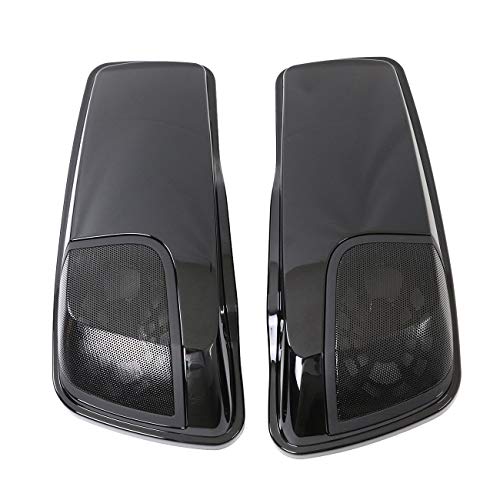 AUFER 5x7'' Gloss Black Saddlebags Speakers Lids w/Grill for Touring FLT FLHT FLHTCU FLHRC Road King Road Glide Street Glide Electra Glide Ultra-Classic 2014-2019 - Thumbnail 6