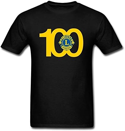 FUSHUOMT88M Men's Lions Clubs International LOGO T-shirt Size XXL Black