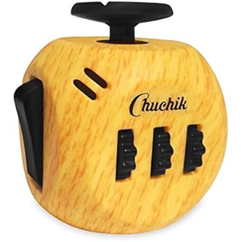 CHUCHIK Fidget Cube Toys. Prime Desk Toy, Reduce Anxiety and Stress Relief for Autism, Add, ADHD & OCD (Wooden)