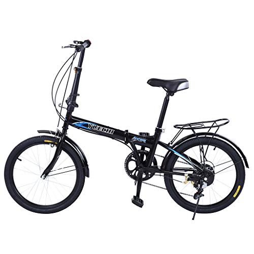 Folding Bike for Adults Men and Women 7 Speed Lightweight Mini Folding Bike with V Brake (with Rear Rack)