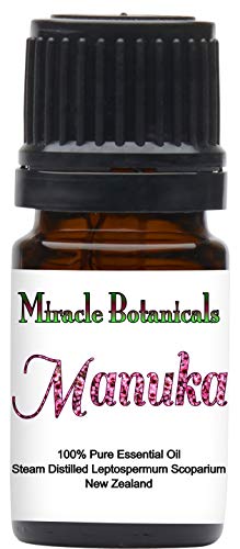 Miracle Botanicals Wildcrafted Manuka Essential Oil - 100% Pure Leptospermum Scoparium - 30% Triketones - 5ml
