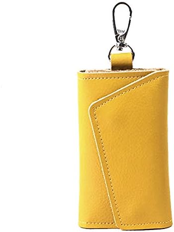 MOX Fashion Leather Key Case Pure Color Key Holder Bag Wallet Cover (Yellow)