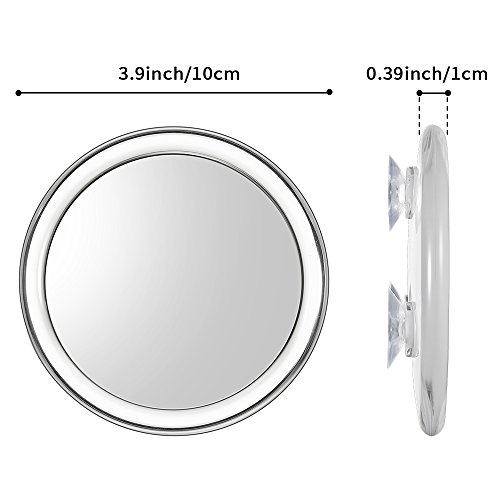 Uarzt Makeup Vantity mirror, 20X Magnifying Mirror detachable beauty mirror 4 Inch Round Makeup Cosmetic Mirror for Bathroom or Bedroom Table (20X)