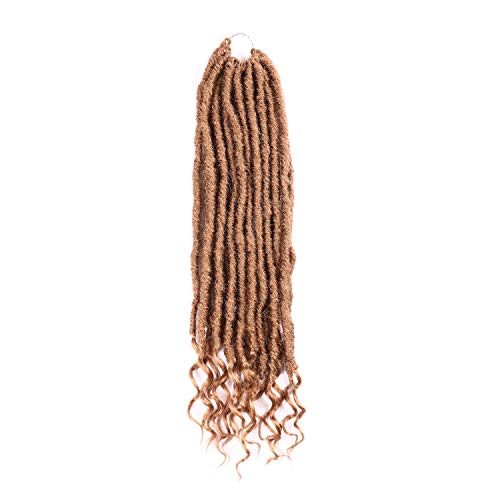6Pcs/Lot 20inch Gypsy Goddess Locs Crochet Twist Soft Synthetic Braiding Hair Extension Wavy Faux Locs Havana Mambo Twist Hair Extension 36 Roots (27#)