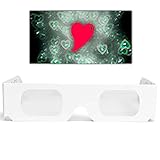 5 GloFX Heart Effect Paper Diffraction Glasses [5 Pack] - SEE HEARTS! 3D Holographic Fireworks Kids Bulk Cardboard Rave EDM Party Sunglasses