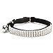 CHUKCHI Soft Velvet Safe Cat Adjustable Collar Bling Diamante with Bells,11 inch for Small Dogs and Cats (Black)