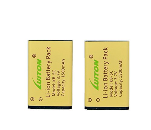 LUITON KB-5C Li-ion Battery Pack for LT-316 TIDRADIO TD-M8 Retevis RT22 Zastone X6 WLN KD-C1 Zeadio ZS-B1 DC 3.7V, 1500mAh (2 Packs)