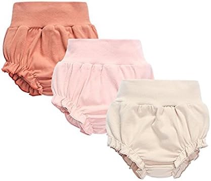 VONISA Baby Shorts Diaper Cover Newborn Soft Cloth Diaper Cover Bloomers for Toddler Girls' & Boys' Cotton Training Pants Pack of 3