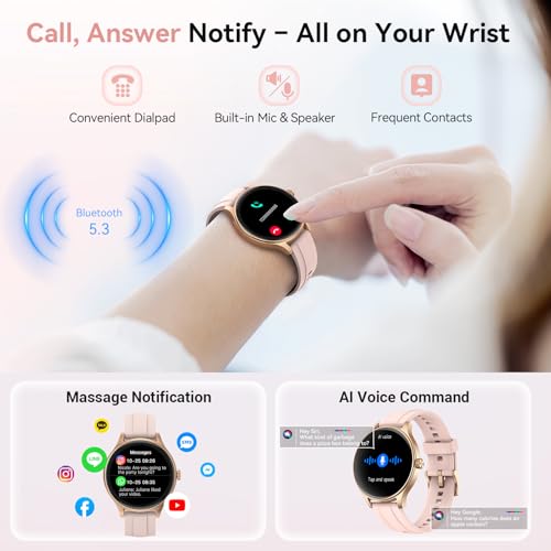 Smart Watches for Women Answer/Make Calls, 1.57'' AMOLED Smartwatch for iPhone/Samsung/Android，Womens Smart Watch with Heart Rate/SpO2/Sleep Monitor, Fitness Watch 120+ Sport Modes 3ATM Waterproof