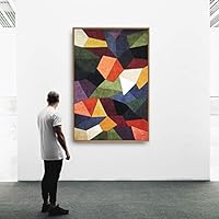Framed Canvas Wall Art Color Block Canvas Prints Home Artwork Decoration for Living Room,Bedroom - 16x24 inches