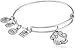 Alex and Ani Expandable Bangle for Women, Crystal Paw Prints of Love Charm, Rafaelian Finish, 2 to 3.5 in