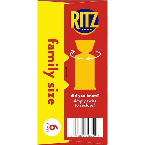 RITZ ORIGINAL CRACKERS, SNACKS FOR KIDS AND ADULTS, LUNCH SNACKS, FAMILY SIZE, 20.5 OZ