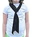 Annys Skinny Silky Solid Tie Scarf (Black)