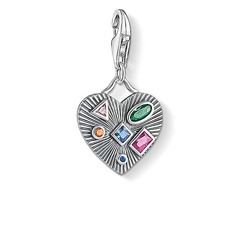 Coloured Stones heart Charm