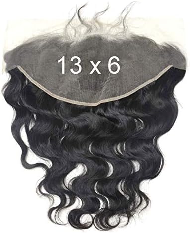 BLUPLE Boby Wave 13x6 Ear to Ear Lace Frontal Closure Brazilian Human Virgin Hair Bleached Knots Full Lace Frontal Piece with Baby Hair for Black Women Natural Color (14 inches, Body Wave)