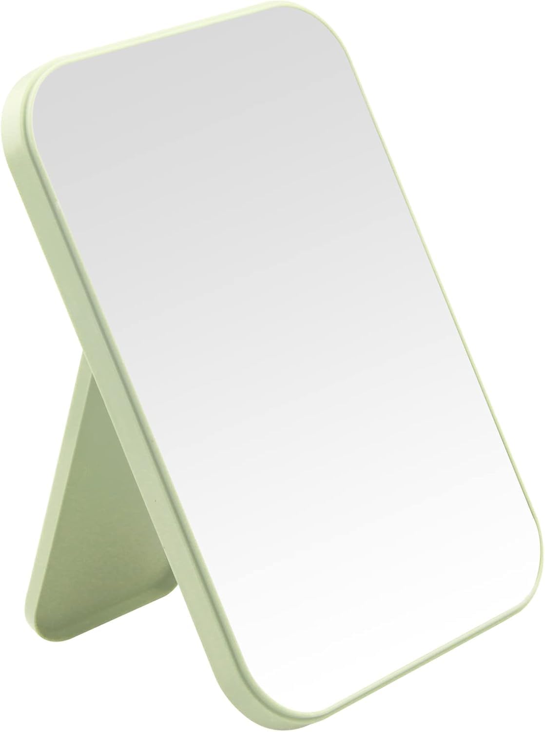 DVHOK 8-Inch Desktop Makeup Mirror, Portable Princess Square Mirror, Table Desk Wall Hanging Dual-Purpose Green