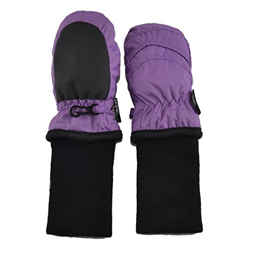 SnowStoppers Kid's Waterproof Stay On Winter Nylon Mittens Extra Small / 6-18 Months Deep Lilac