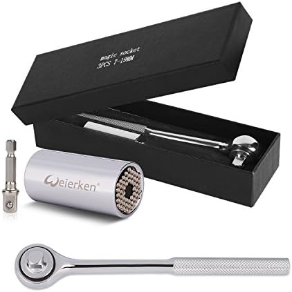 Universal Socket Wrench Set 7mm to 19mm | Multi-Function Gator Socket Adapter Grip Ratchet Wrench 3pcs Tool set | Bushing wrench set| Car/Auto Hand Tool Repair Kit For Power Drill Adapter&amp;Handyman