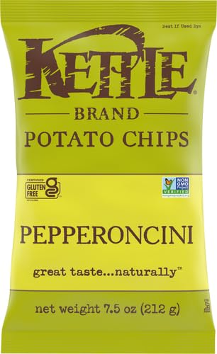 KETTLE BRAND POTATO CHIPS, PEPPERONCINI KETTLE CHIPS, 7.5 OZ