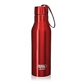 Landnics Stainless Steel Water Bottle, 25oz Vacuum Insulated Sports Water Bottle, Double Wall Leak-Proof Flask Bottle Keep 24hrs Cold/12hrs Hot, BPA Free, Red