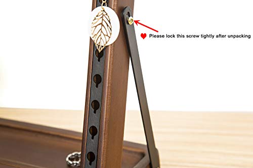 SODUKU 2 Tier Jewelry Organizer Stand Modern Wood Jewelry Holder and Display Tabletop Jewelry Storage Rack for Necklaces Bracelets Earrings (Walnut)