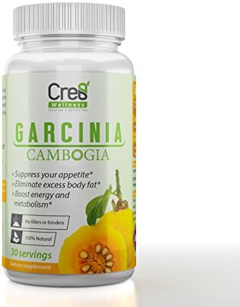 100% Pure Garcinia Cambogia Extract with HCA by Cre8 Wellness – All Natural Appetite Suppressant, Promotes Weight Loss, Premium Fat Burner Carb Blocker – Non-GMO – Made in USA - 60 Veg Capsule