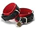 Deluxe Black and Red Locking Ankle Cuffs