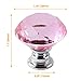 IQUALITE 12pcs Diamond Shape Crystal Glass 30mm Cabinet Drawer Knob Pink