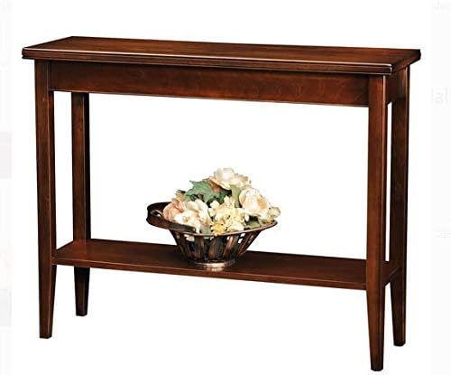 Narrow Console Table- Entry Tables for Hallways- Chocolate Cherry Wood with Shelf - Designed for Your Small Living Space