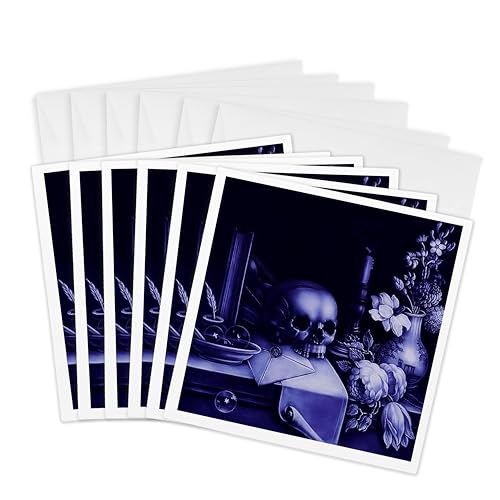 Greeting Cards - Halloween Skulls - 6 Pack - Acrylic Art