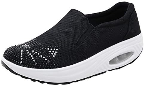 TnaIolral Women Shoes Rhinestone Cushion Sports Summer Thick Bottom Shaking Snearker