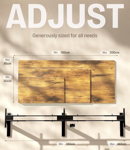 MAIDeSITe T2 Height-Adjustable Desk Frame with 2 Motors, Electric Powerful Table Frame, Height Adjustable with 4 Memory Controls, 125 kg Load Capacity, Anti-Collision System