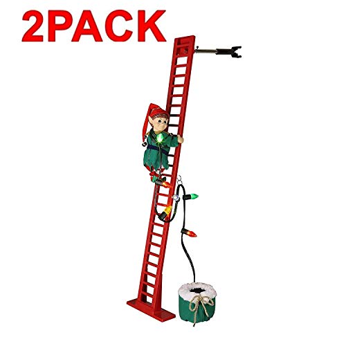 Mr. Christmas Super Climbing, Red Elf/Green Ladder (2 Pack 40")