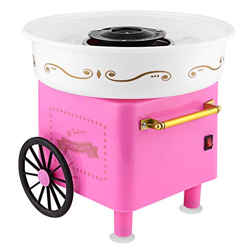 Bluefringe Cotton Candy Machine/Candy Floss Maker,Sugar, SugarFree, or Hard Candy Home-Use Cotton Candy Machine/Pink Birthday Party Supplies Food Grade Safe