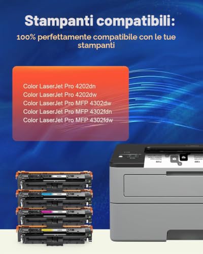 Skydo 220X Toner Compatible for H P 220X 220A Toner for Color LaserJet Pro MFP 4302dw 4302fdw 4302fdn 4202dw 4202dw, Toner Cartridge W2200X W2201X W2202X W2203X