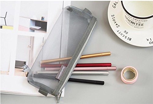 Shuxy 3 Pieces Zipper File Bags Organizer Mesh Zipper Pencil Case Storage Travel Holder Transparent Multipurpose Jewelry Candy Cosmetic Toiletry Stationary Pen Pencil Makeup Bag (Medium)
