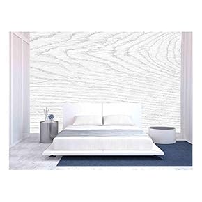 White Wood Texture Background - Removable Wall Mural | Self-Adhesive Large Wallpaper - 66x96 inches