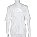 Canserin Women Blouse, Women's Fashion Off Shoulder Short Sleeve Blouse Casual White Shirt Tops (L, White)