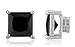New & Improved! Silvertone with Black Cz Square Magnetic Stud Earrings - 4mm to 12mm Available