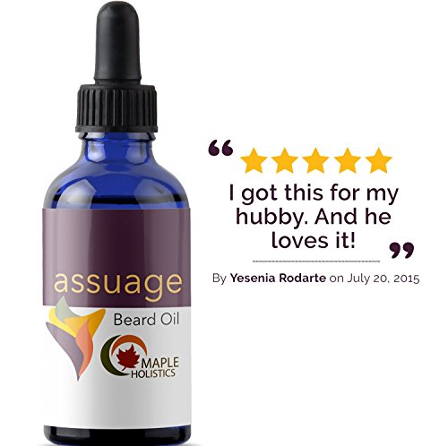 Natural Beard Oil for Healthy Beard Growth and Facial Skin with Jojoba, Vitamin E- Contains 10 Therapeutic Oils to Nourish, Cleanse and Condition Facial Hair - Great for Skin and Beard Alike