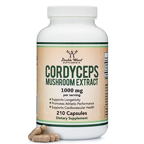 Cordyceps Capsules (Cordyceps Sinensis Mushroom Extract) 210 Count, 3.5 Month Supply, 1,000MG (7