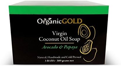 Natural and Organic Coconut Oil Soap with Avocado Oil and Papaya Is the Best Cleanser and Deep Moisturizer - Brings Out Young Looking Radiant and Healthy Skin (Pack of 3) by OrganicGOLD