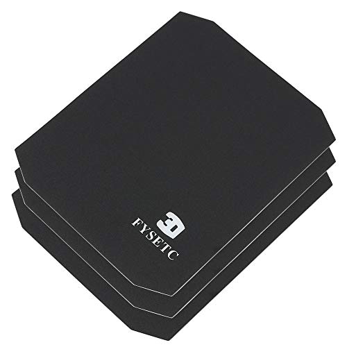 FYSETC 3D Printer Build Plate, 160X130 mm/ 6.2X5.1 inch Heated Bed Sheet Build Surface with Adhesive Backing Platform for Monoprice Select Mini v2 Printer Parts 3Pcs