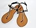 Twisted Women's Daisy Faux Leather T-strap Sandal with Chainmail Diamond Overlay