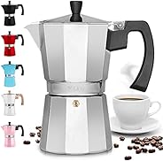 Zulay Classic Stovetop Espresso Maker for Great Flavored Strong Espresso, Classic Italian Style 3 Espresso Cup