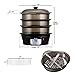 COSTWAY Food Steamer Vegetable Steamer 3 Tier Stackable Baskets 20 Quart Capacity 1000W Fast Heat-Up Timing, Automatic Shut Off, Appointment Electric Pot Cooker w/Food Tray