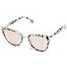 WearMe Pro Womens Cat Eye Mirrored Reflective Lenses Oversized Cateyes Sunglasses (Marble White Frame/Mirror Pink Lens, 54)